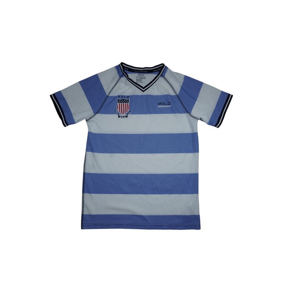 Polo Ralph Lauren Performance Striped Soccer Jersey Shirt Kids M (10–12) USA
